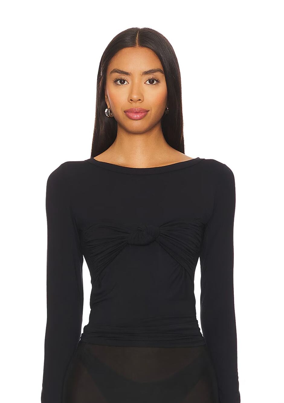 The Line by K Zoe Top Twist Black Long Sleeve Size S